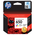 HP 650 Tri-color Original Ink Advantage Cartridge 1